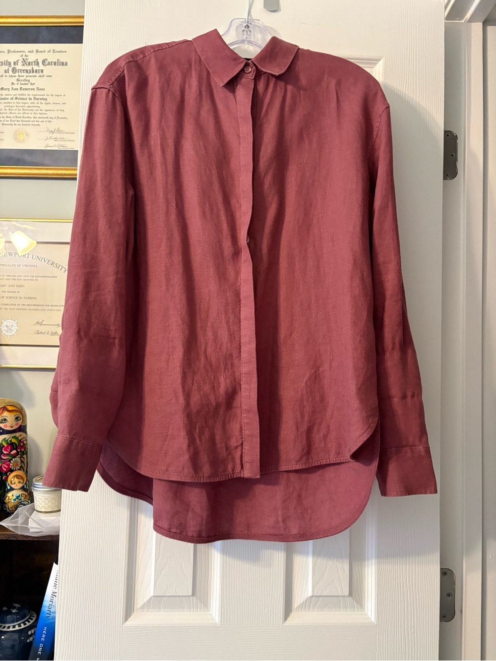 Athleta Mauve Button-Down Long-Sleeve Shirt